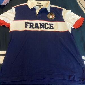Tommy Hilfiger Blue and White Collared Shirt